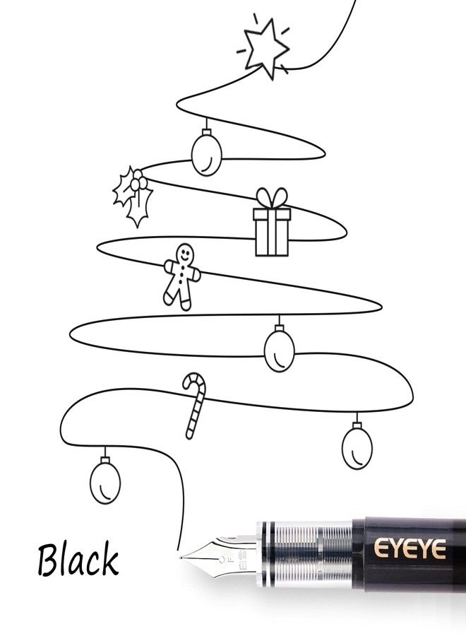 EYEYE Disposable Fountain Pens Fine Point, 4 Black 4 Blue Fountain Pens or Writing, Stainless Steel Nib, Smooth Writing for Journaling, Drafting, Sketching, Doodling & Office Supplies - Image 5